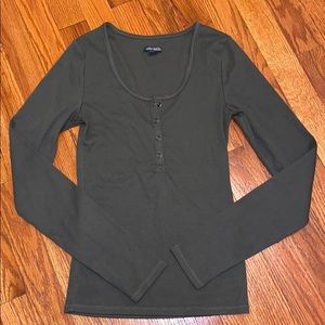 Army Green Long Sleeve Button down Shirt